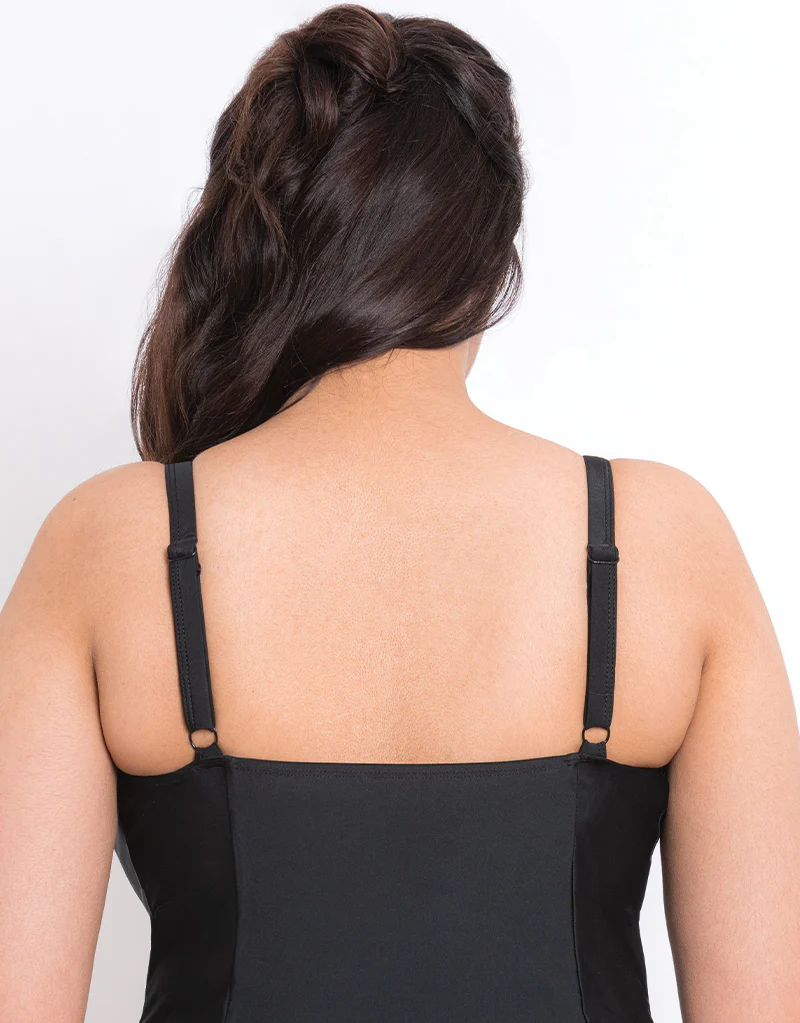 Flirtelle Dubai Escape Balcony Tankini Top Black - Image 4
