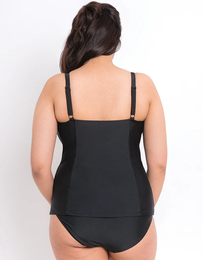 Flirtelle Dubai Escape Balcony Tankini Top Black - Image 5