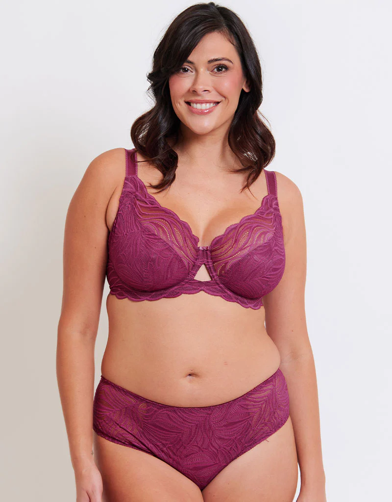 Flirtelle Elise Balcony Bra Berry Purple