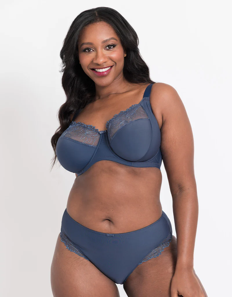 Flirtelle Emilie Full Cup Side Support Bra Denim Blue