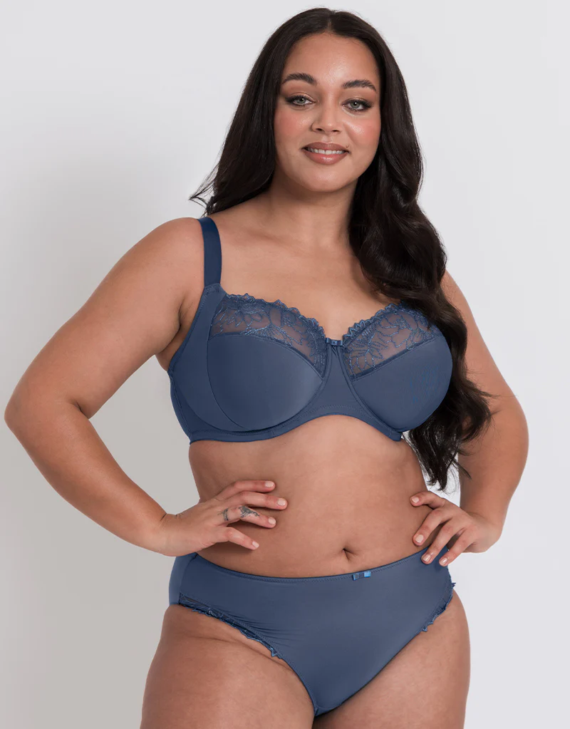 Flirtelle Emilie Full Cup Side Support Bra Denim Blue - Image 7