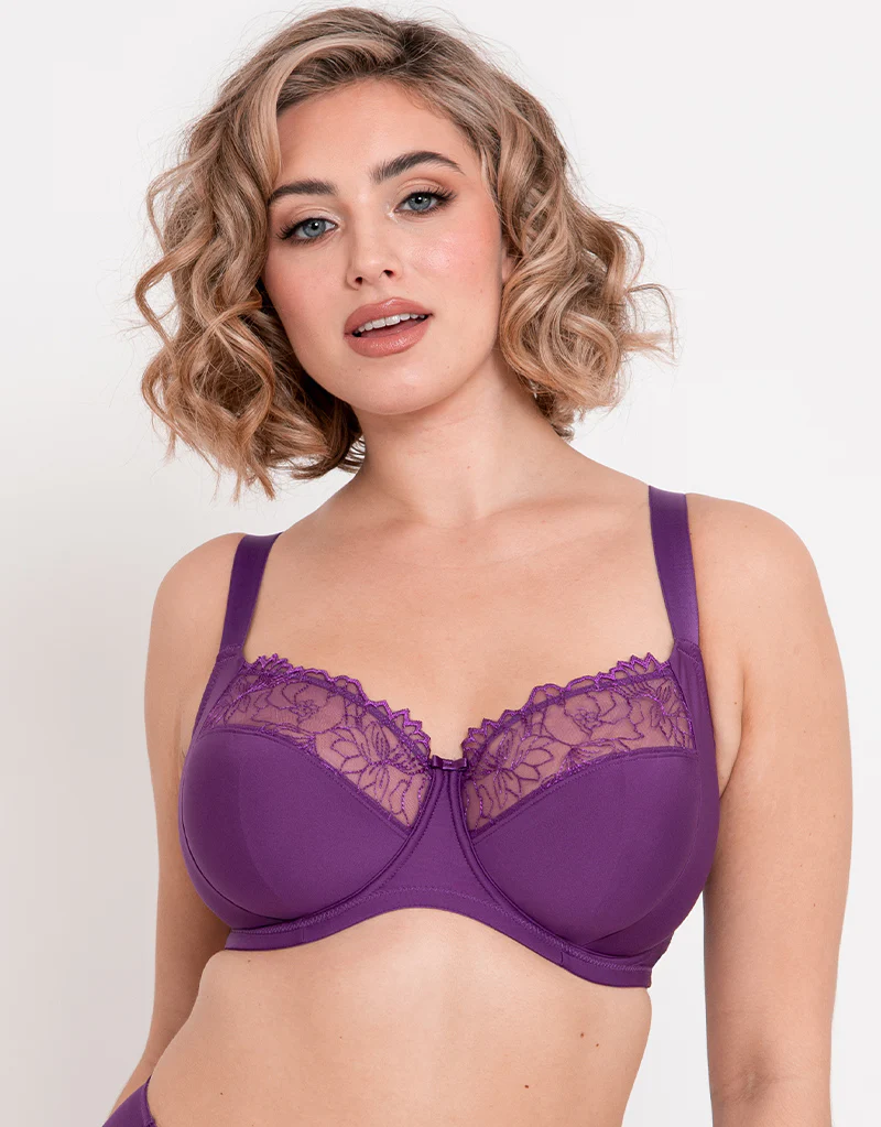 Flirtelle Emilie Full Cup Side Support Bra Purple - Image 3