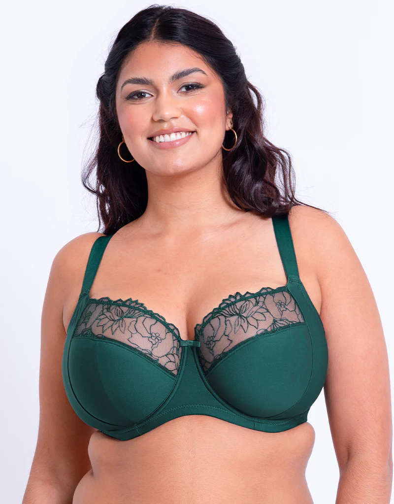 Flirtelle Emilie Full Cup Side Support Bra Spruce Green - Image 3
