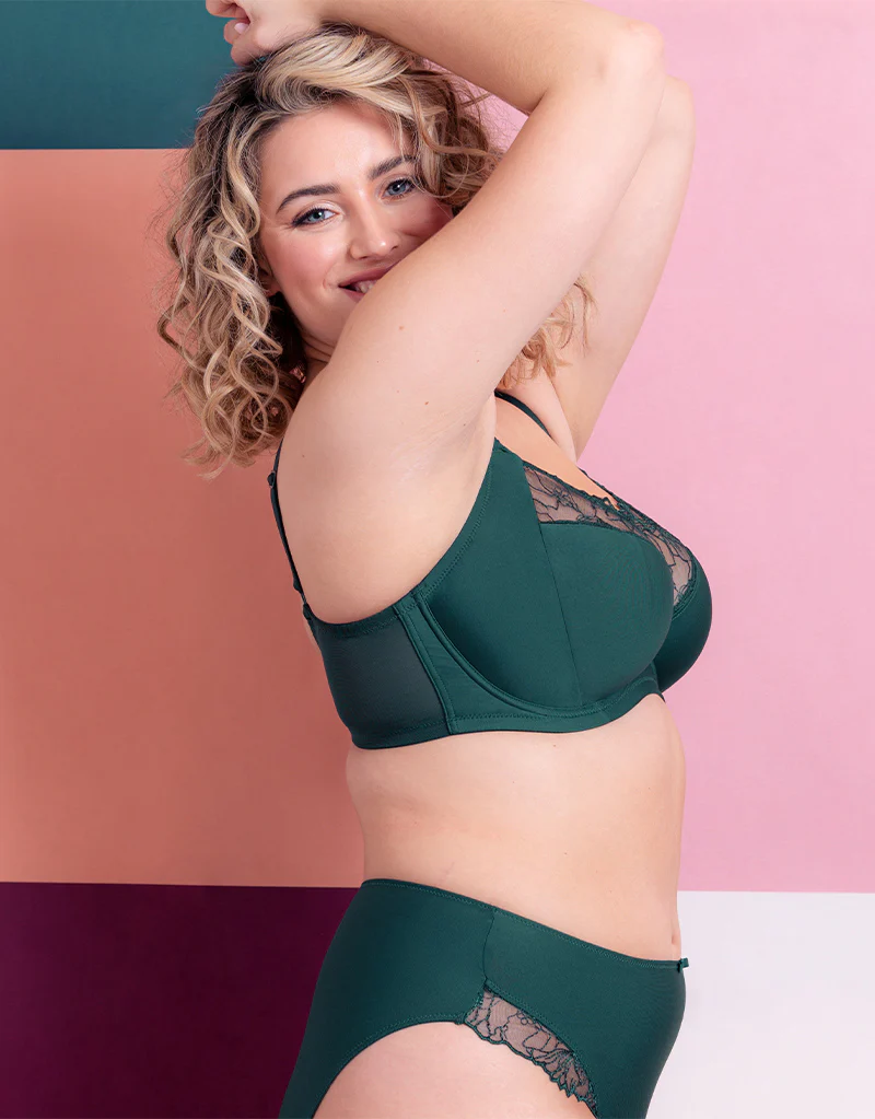 Flirtelle Emilie Full Cup Side Support Bra Spruce Green - Image 7