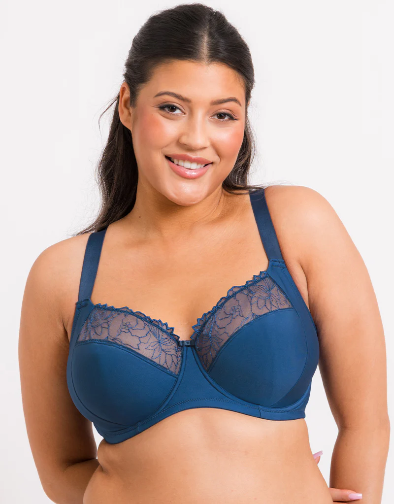 Flirtelle Emilie Full Cup Side Support Bra Navy - Image 3