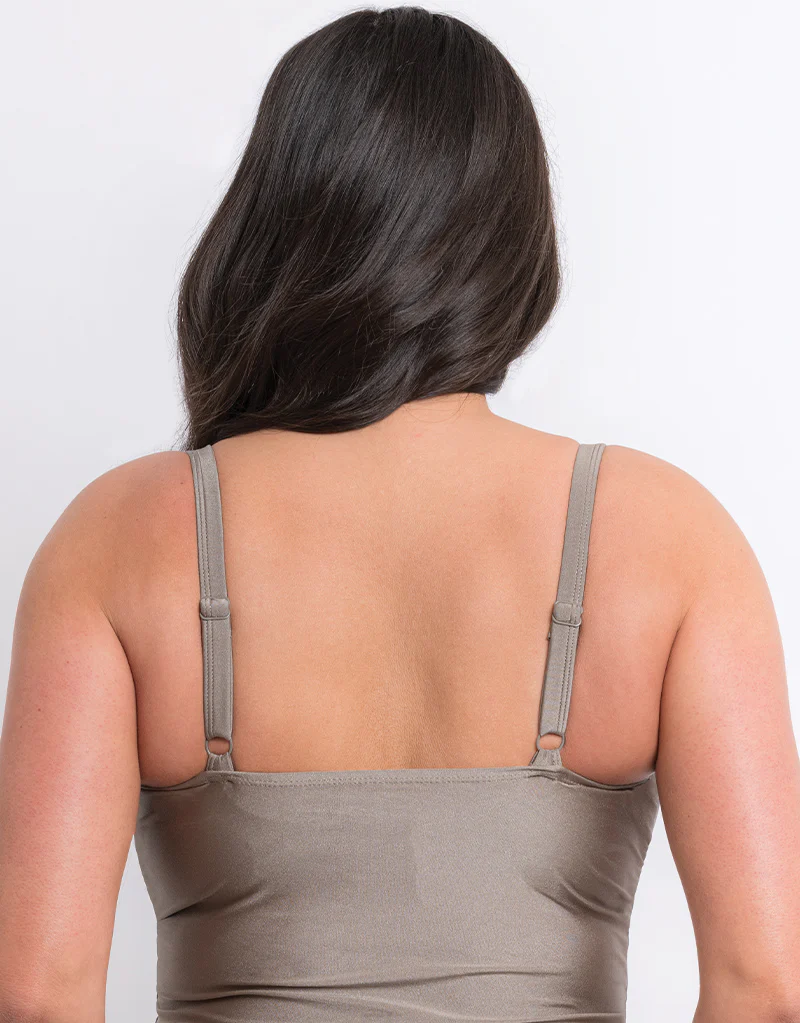 Flirtelle Fiji Sands Padded Balcony Tankini Top Stone - Image 5