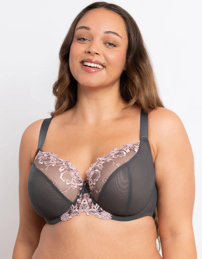 Flirtelle Holly Balcony Bra Charcoal - Image 3