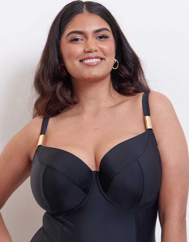 Flirtelle Maya Bay Balcony Swimsuit Black - Image 3
