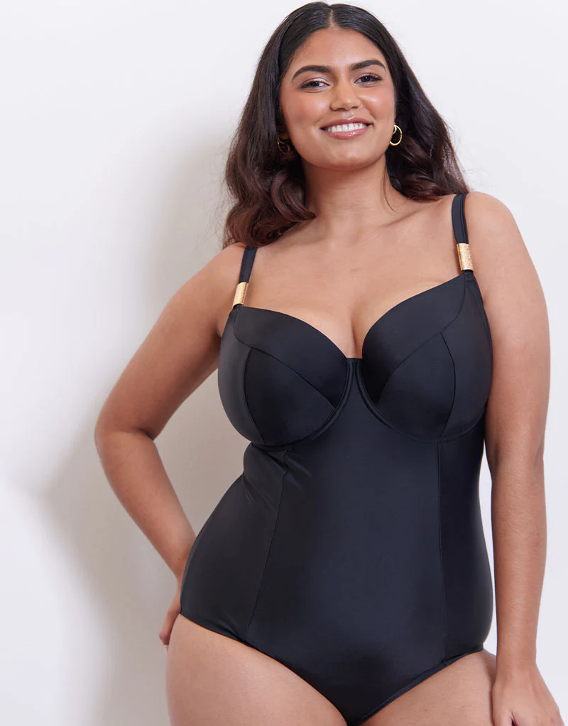 Flirtelle Maya Bay Balcony Swimsuit Black - Image 7