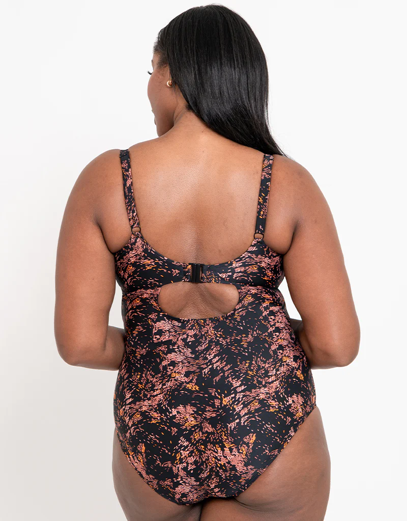 Flirtelle Maya Bay Balcony Swimsuit Black Print - Image 6