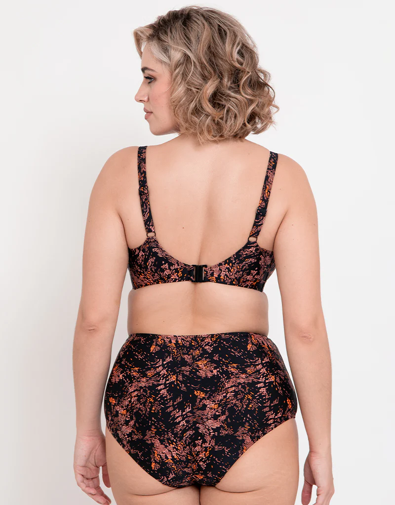 Flirtelle Maya Bay High Waist Bikini Brief Black Print - Image 4