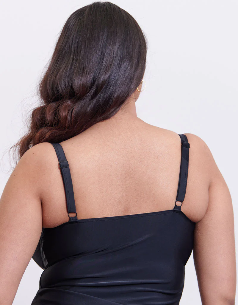 Flirtelle Maya Bay Padded Balcony Tankini Top Black - Image 5
