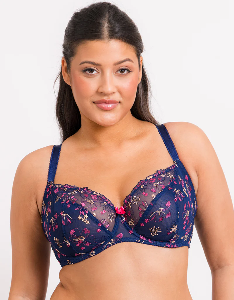 Flirtelle Rosie Balcony Bra Navy Mix - Image 3