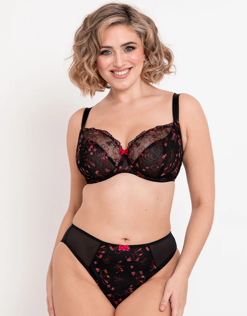 Flirtelle Rosie Brazilian Brief Black/Pink - Image 3