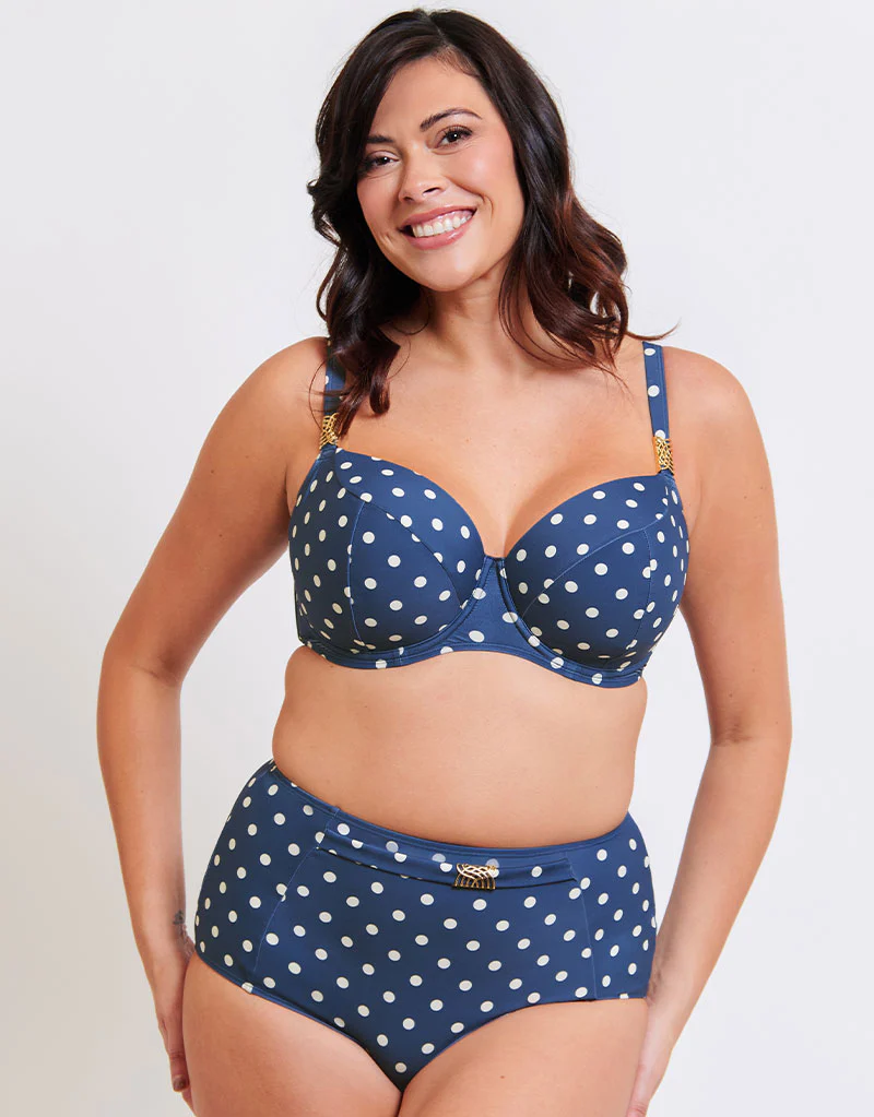 Flirtelle Salento Coast High Waist Bikini Brief Polka Dot Print - Image 3