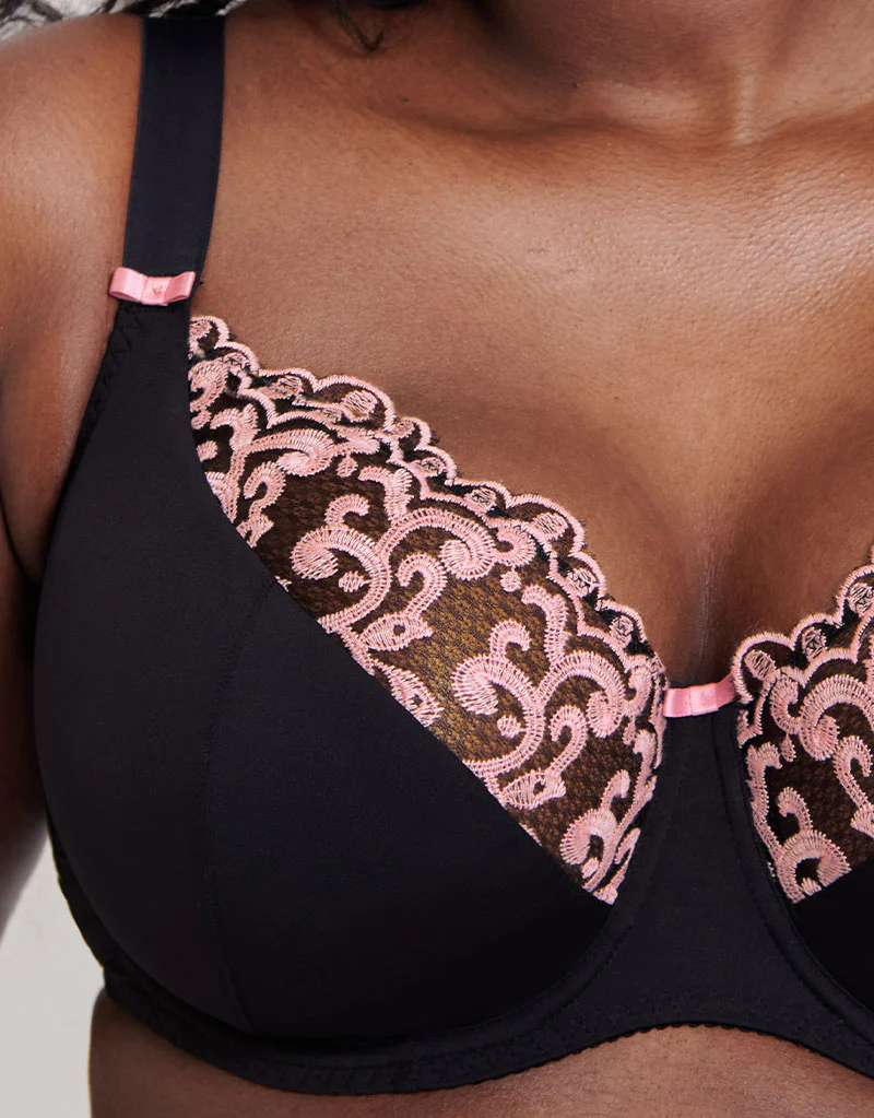 Flirtelle Swirl Balcony Bra Black/Blush - Image 4