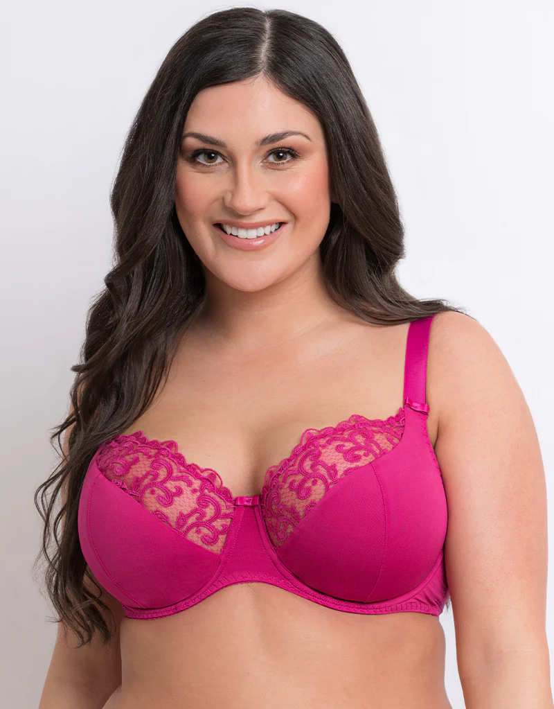 Flirtelle Swirl Balcony Bra Magenta - Image 3