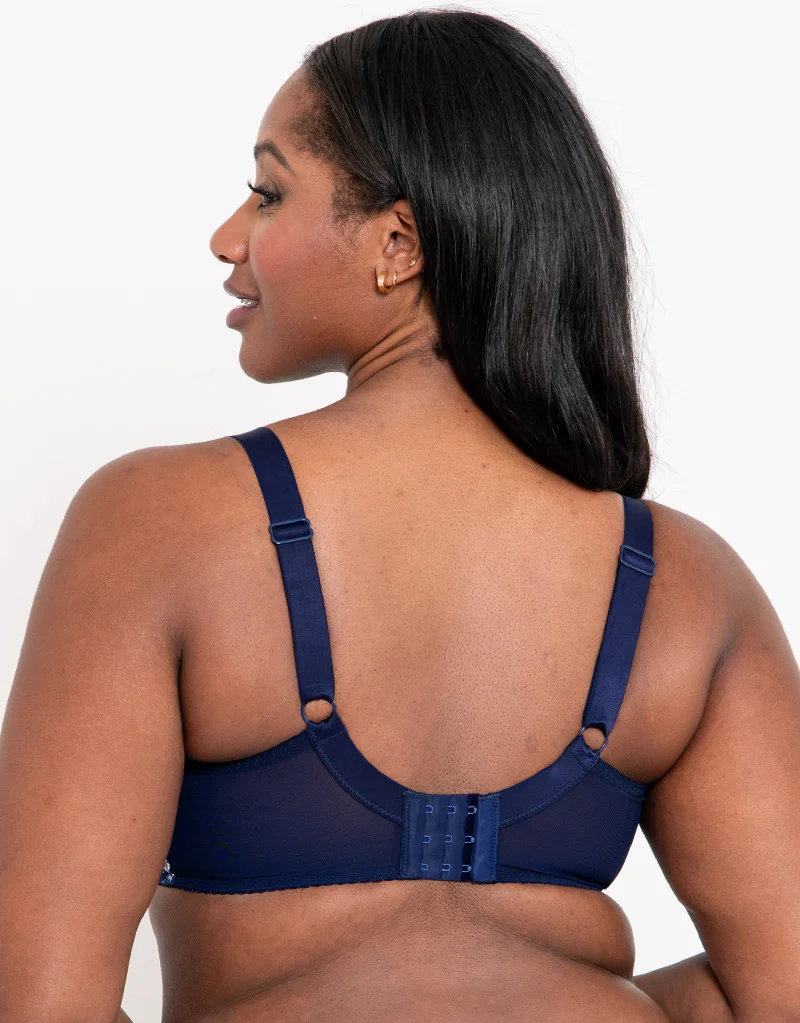 Flirtelle Swirl Balcony Bra Navy Print - Image 5