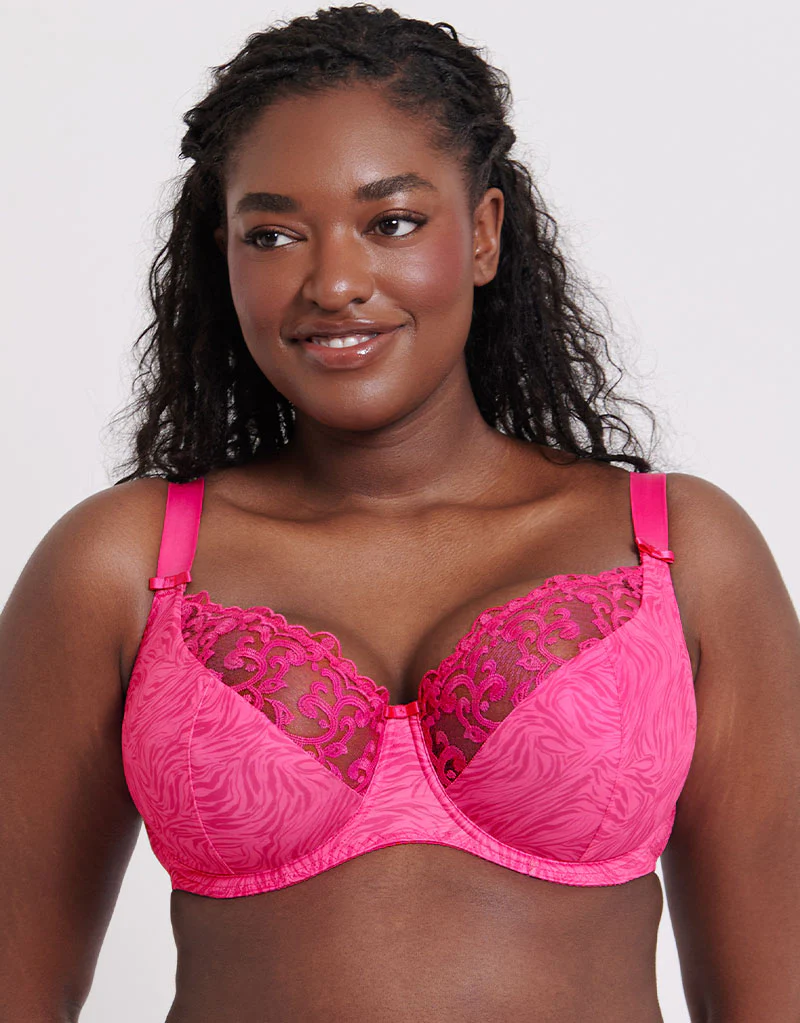 Flirtelle Swirl Balcony Bra Pink Zebra Print - Image 3