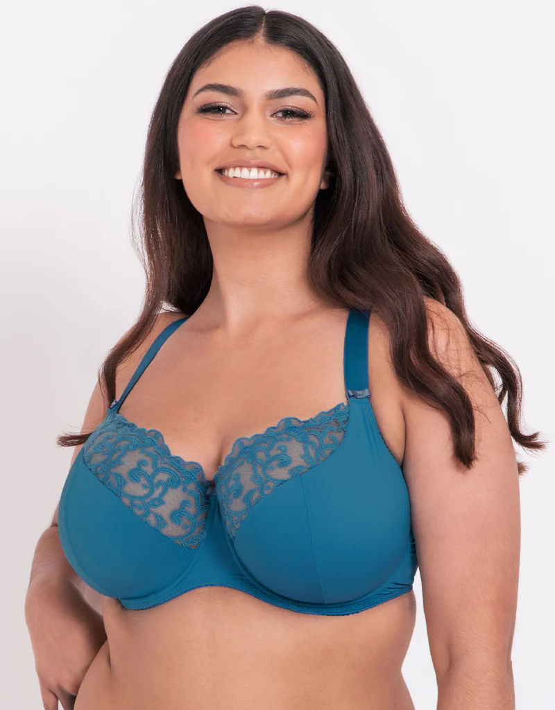Flirtelle Swirl Balcony Bra Turquoise - Image 3
