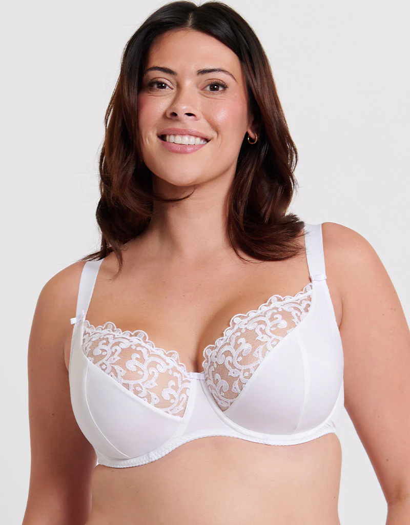 Flirtelle Swirl Balcony Bra White - Image 3