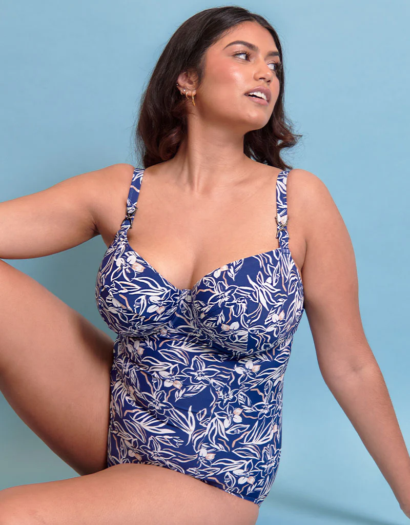 Flirtelle Verona Beach Balcony Swimsuit Navy Print - Image 2