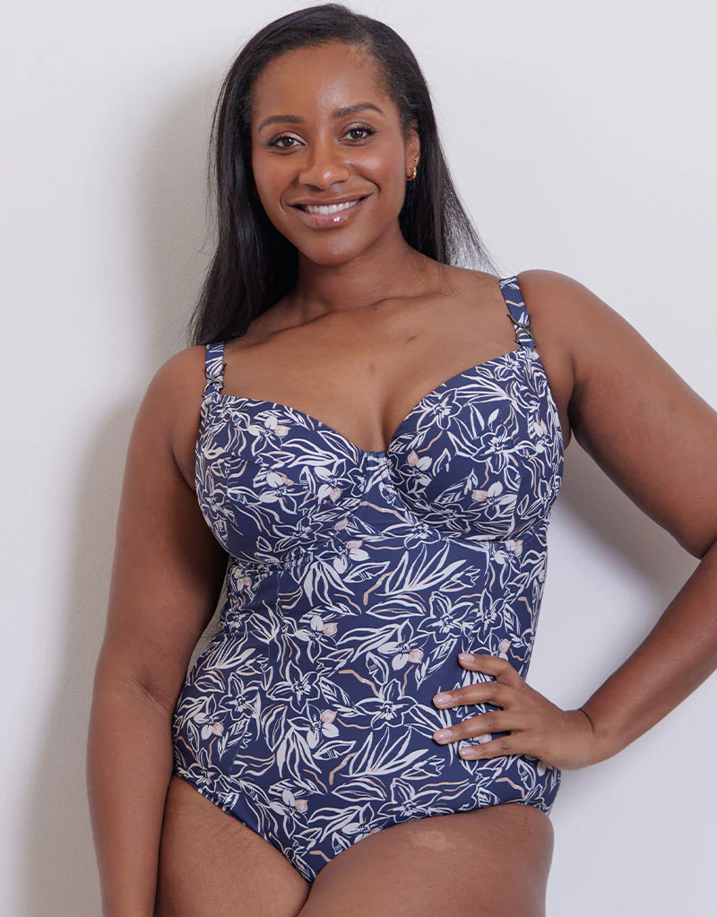 Flirtelle Verona Beach Balcony Swimsuit Navy Print - Image 7