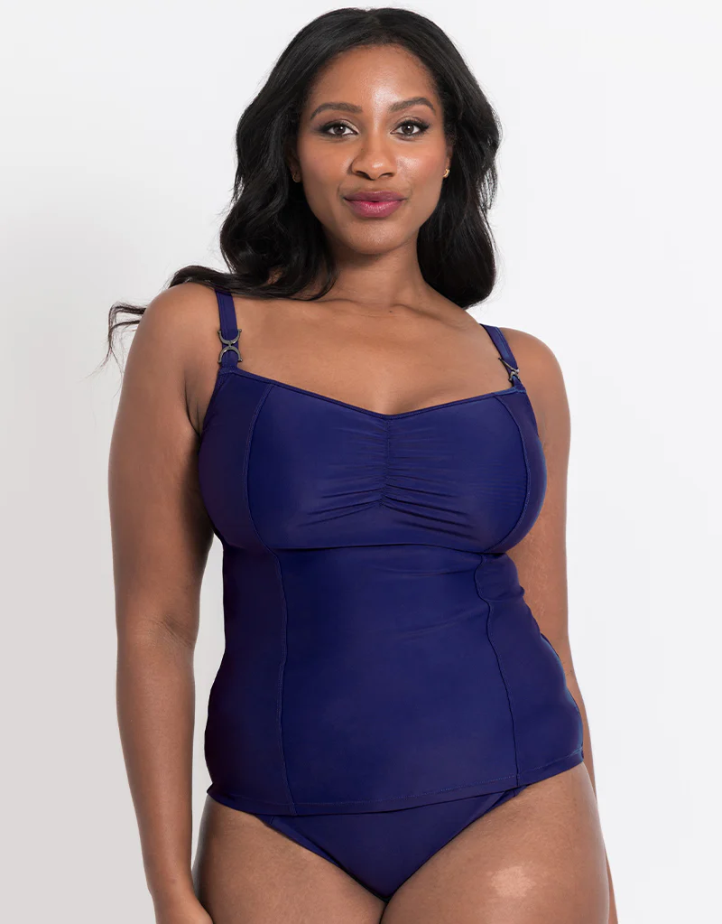 Flirtelle Verona Beach Balcony Tankini Top Navy - Image 7