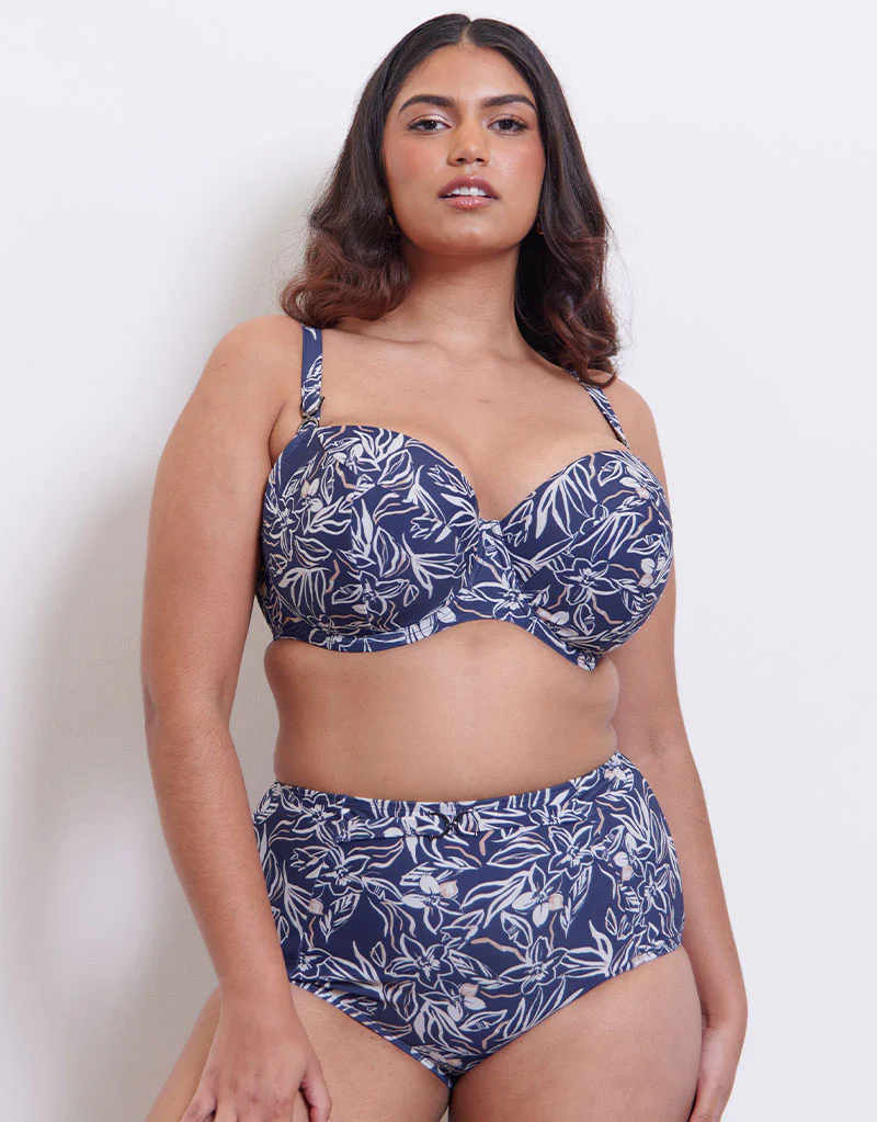 Flirtelle Verona Beach High Waist Bikini Brief Navy Print - Image 3