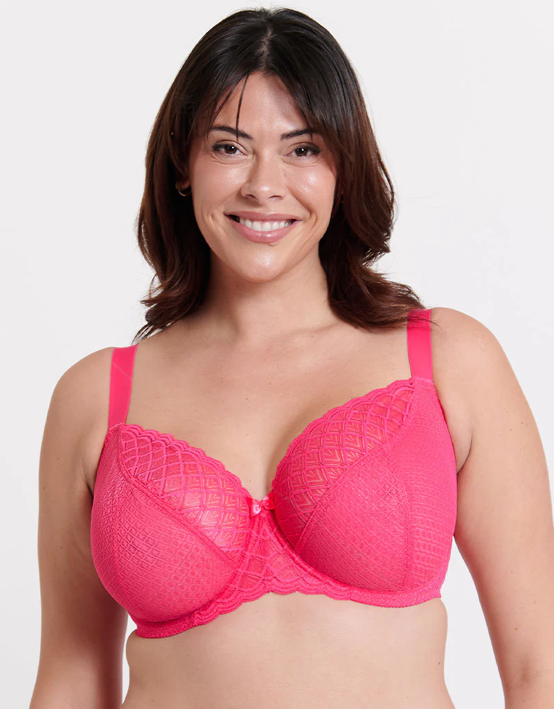 Flirtelle Viola Geo Balcony Bra Pink - Image 3
