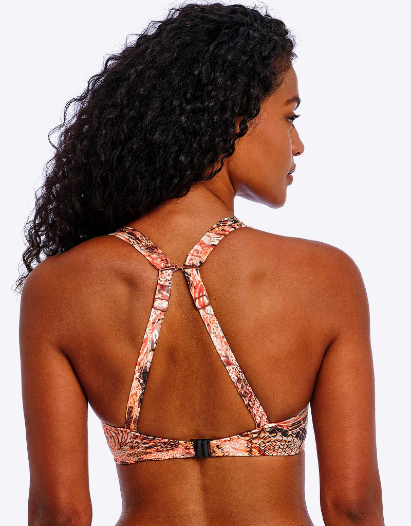 Freya Desert Cat High Apex Bikini Top Sunset Print - Image 5