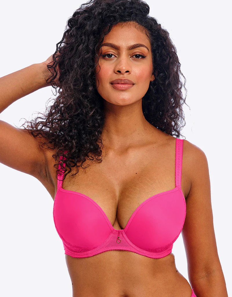 Freya Fascinate Moulded Plunge Bra Hot Pink - Image 3
