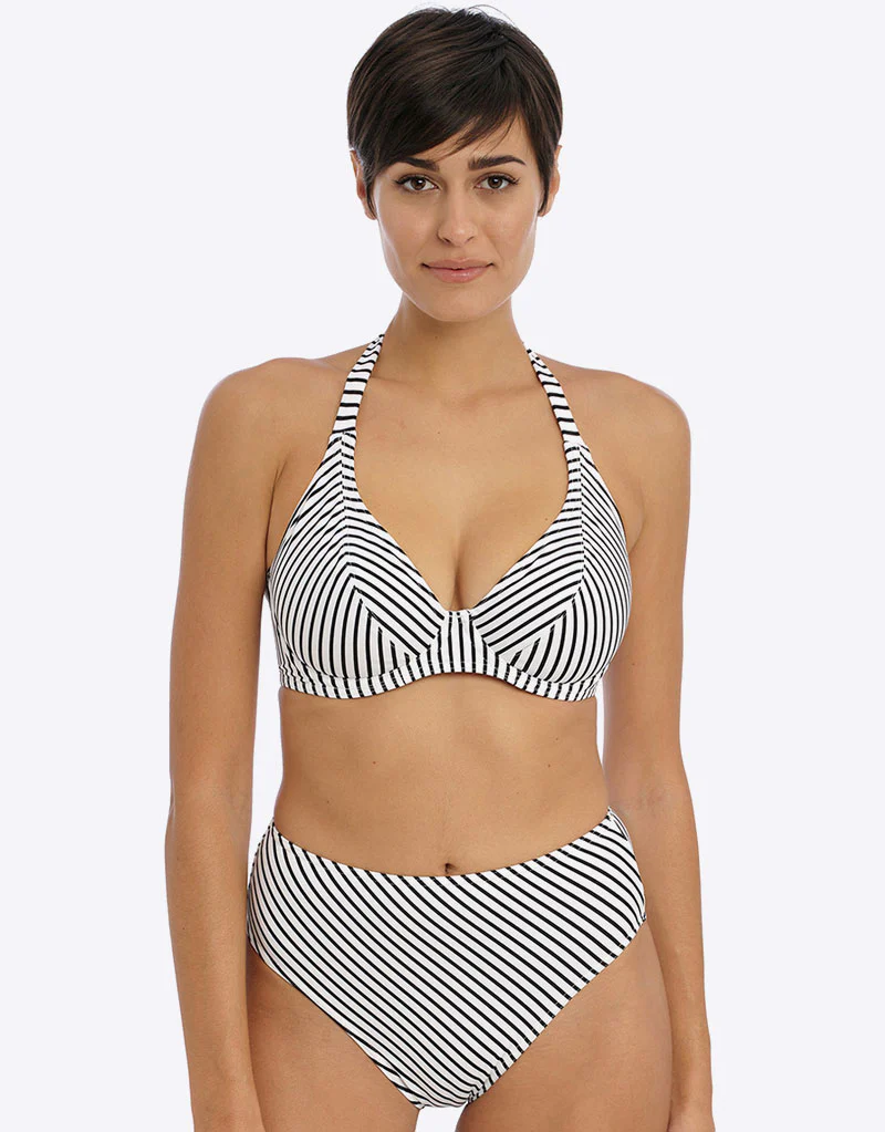 Freya Jewel Cove High Waist Bikini Brief Black Stripe - Image 4