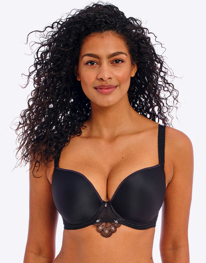 Freya Loveland Moulded Plunge T-Shirt Bra Boudoir Black - Image 3