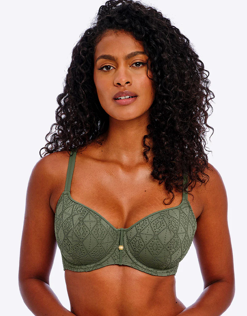 Freya Nomad Nights Padded Sweetheart Bikini Top Sage Green - Image 3