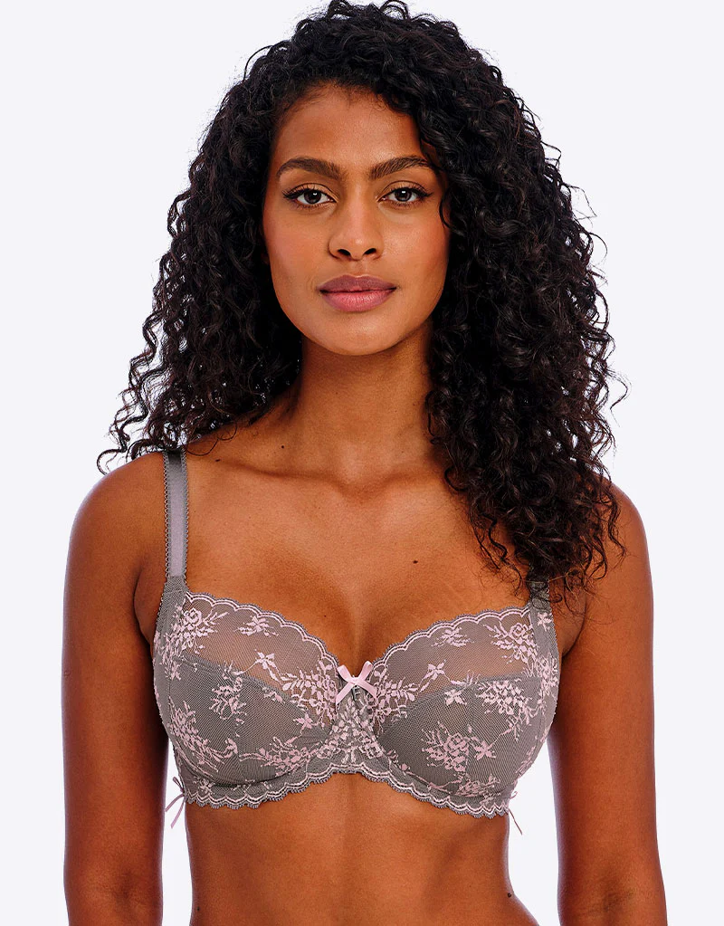 Freya Offbeat Decadence Side Support Bra Grey/Pink - Image 3