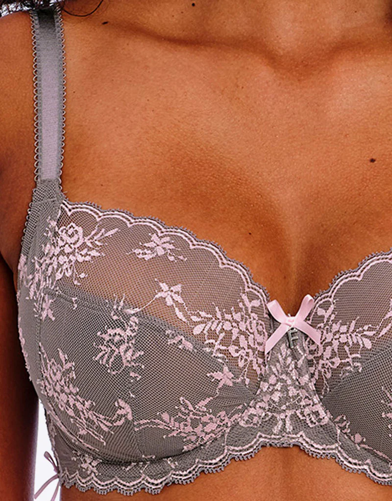 Freya Offbeat Decadence Side Support Bra Grey/Pink - Image 4