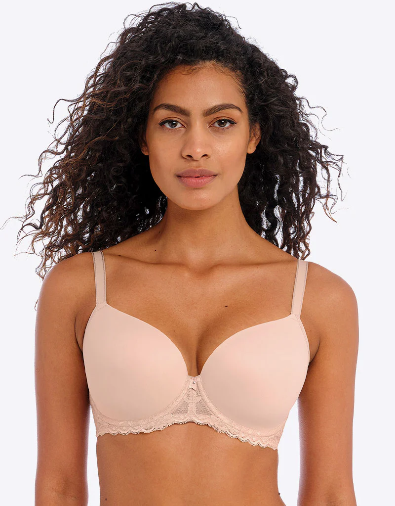 Freya Offbeat Moulded Plunge Bra Natural Beige - Image 3