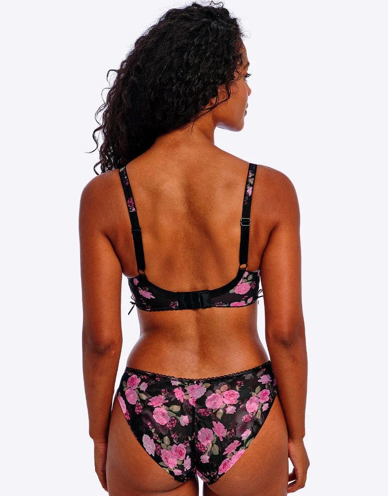 Freya Rose Blossom Plunge Bra Black Rose Print - Image 6
