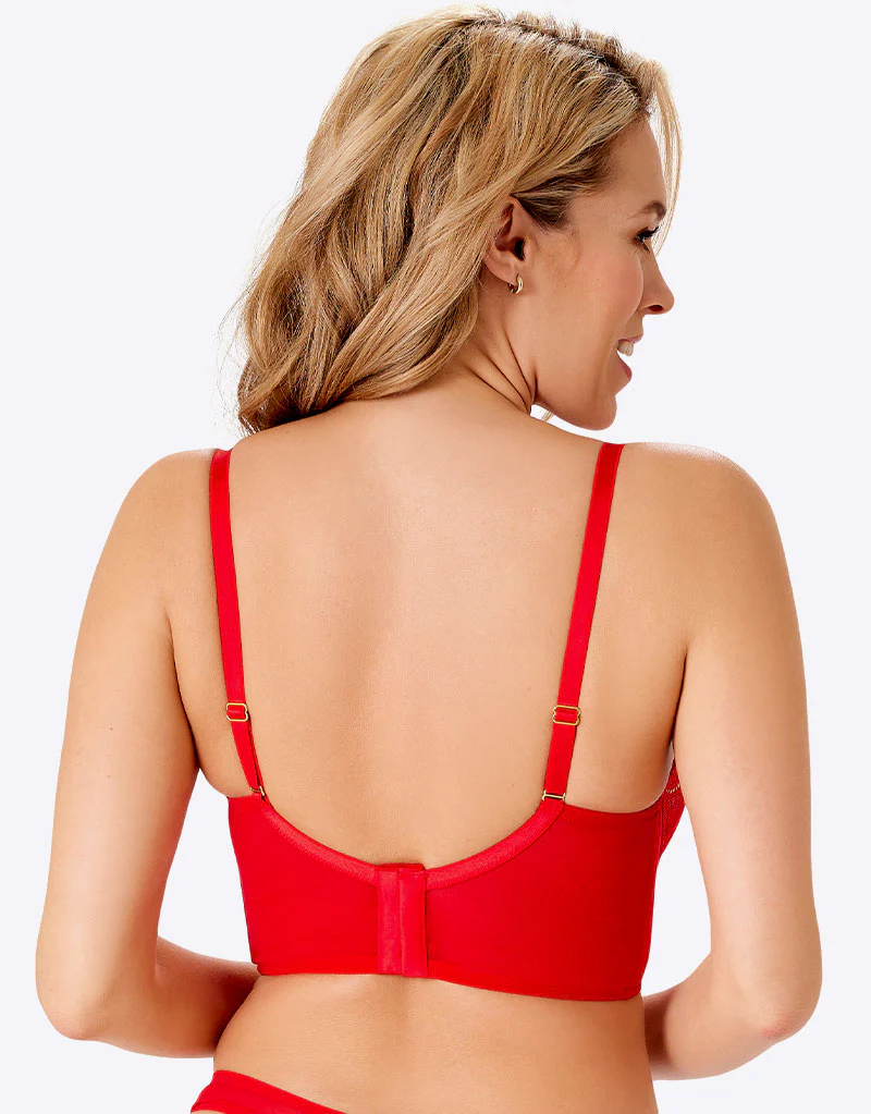Gossard Encore Longline Padded Plunge Bra Allure Red - Image 5