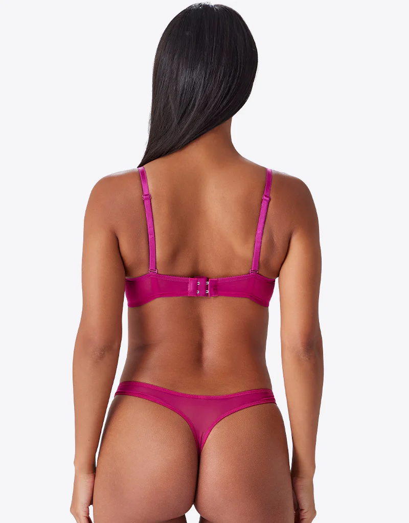 Gossard Glossies Lace Sheer Bra Vivid Fuchsia - Image 10
