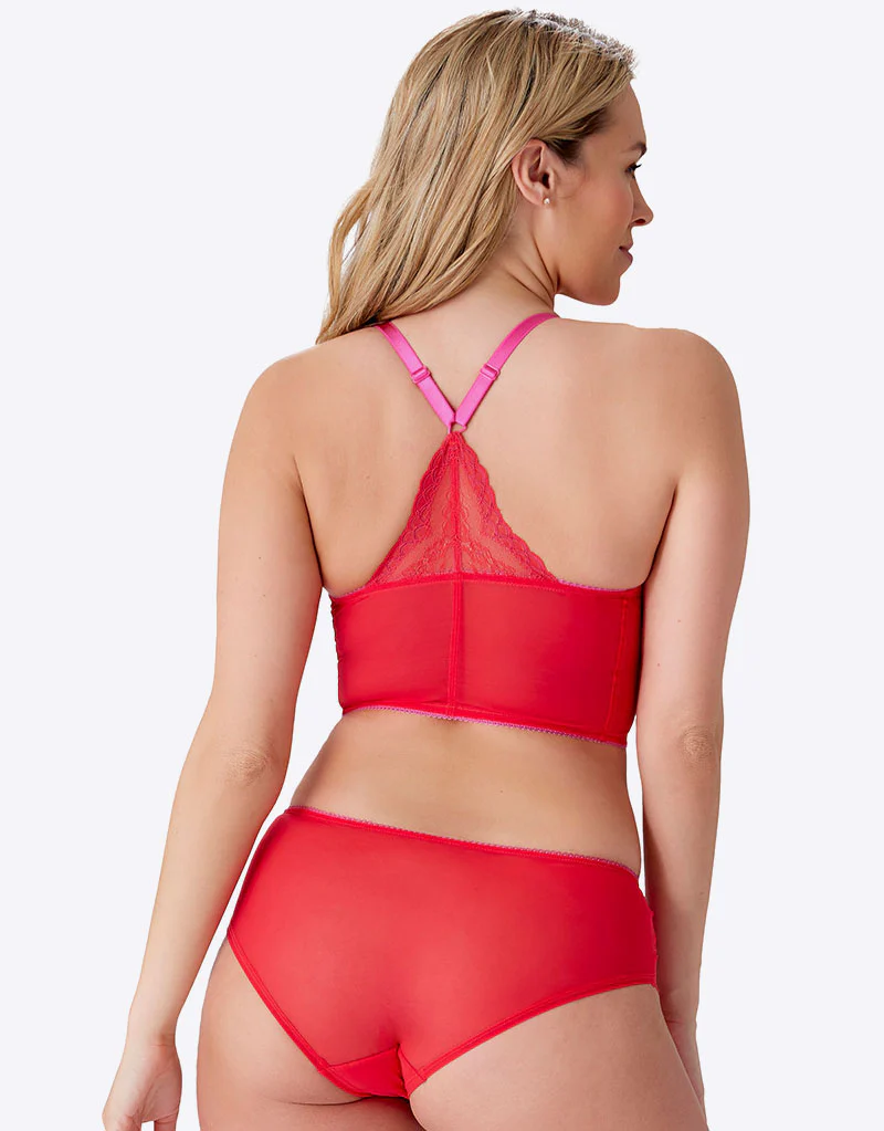 Gossard Superboost Lace Deep V Bralette Rose Red - Image 6