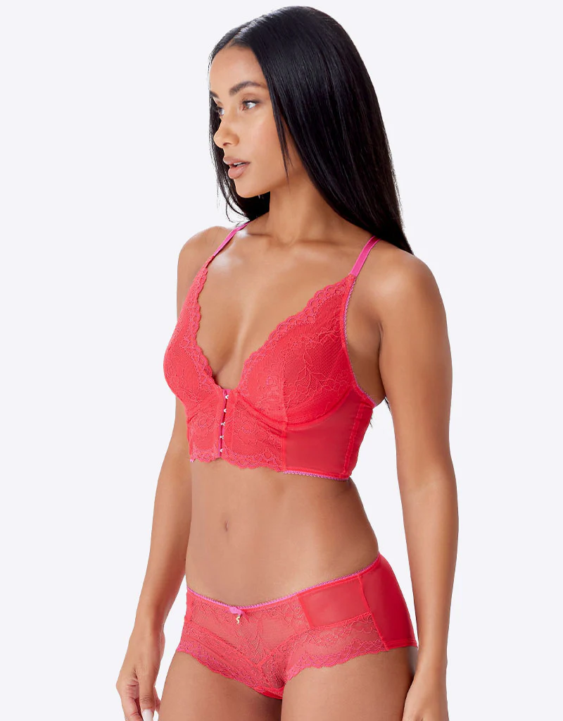 Gossard Superboost Lace Deep V Bralette Rose Red - Image 8