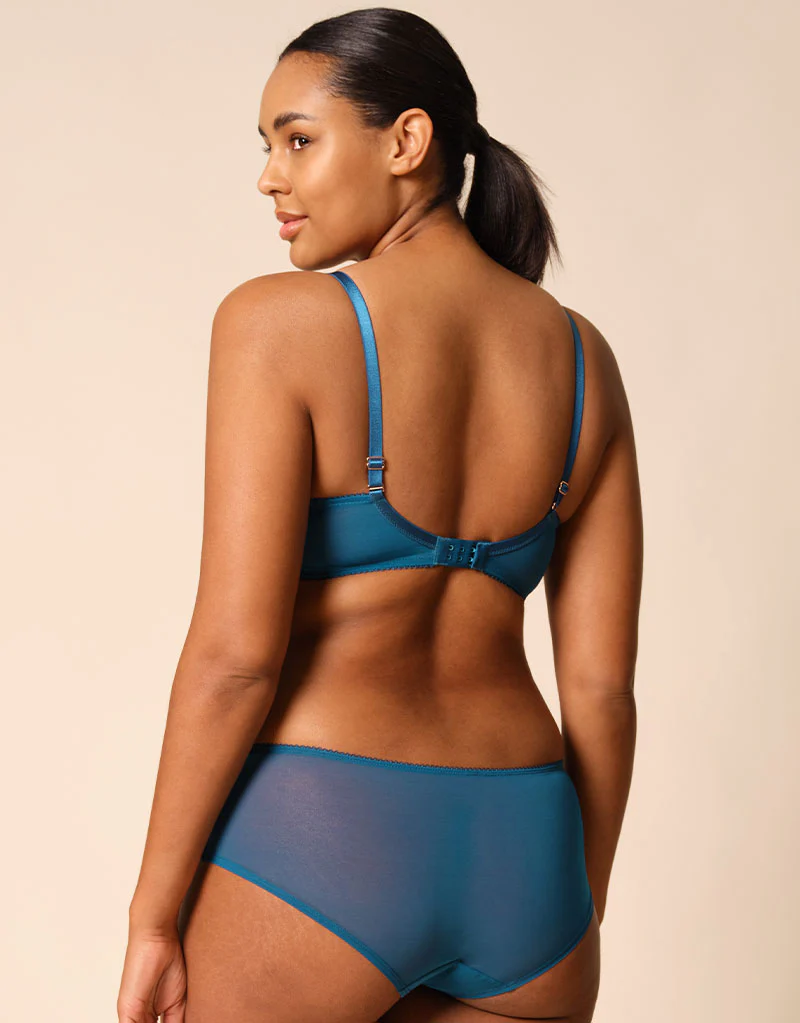 Gossard Superboost Lace Plunge Bra Deep Teal Blue - Image 6
