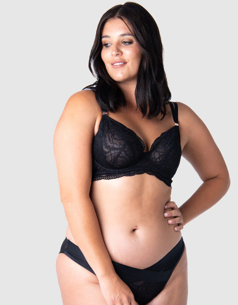 Hot Milk Heroine Plunge Nursing Bra Black - Image 7