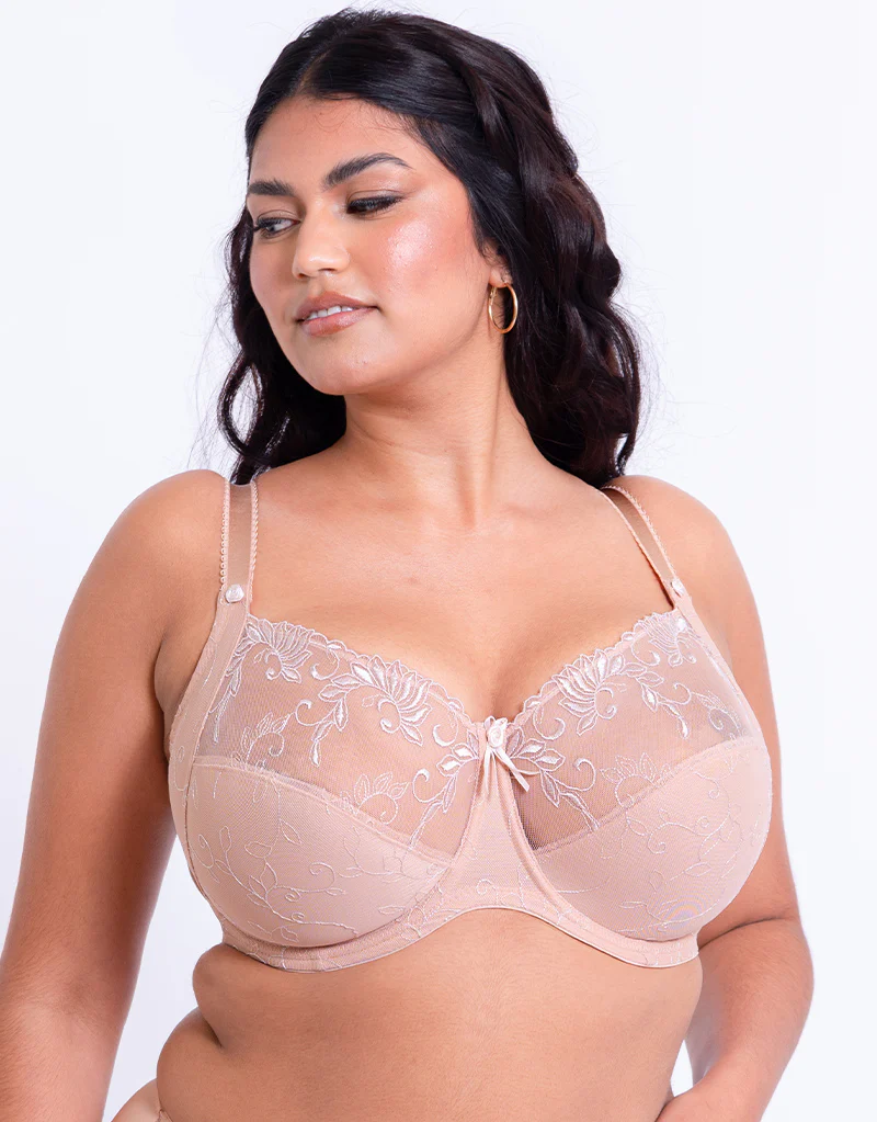 Pour Moi Imogen Rose Embroidered Full Cup Bra Latte - Image 3