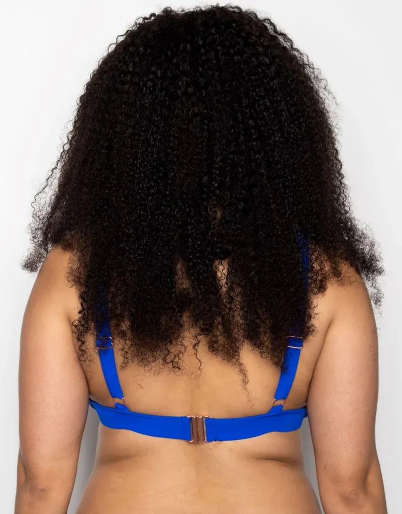 Ivory Rose High Apex Triangle Bikini Top Cobalt - Image 4