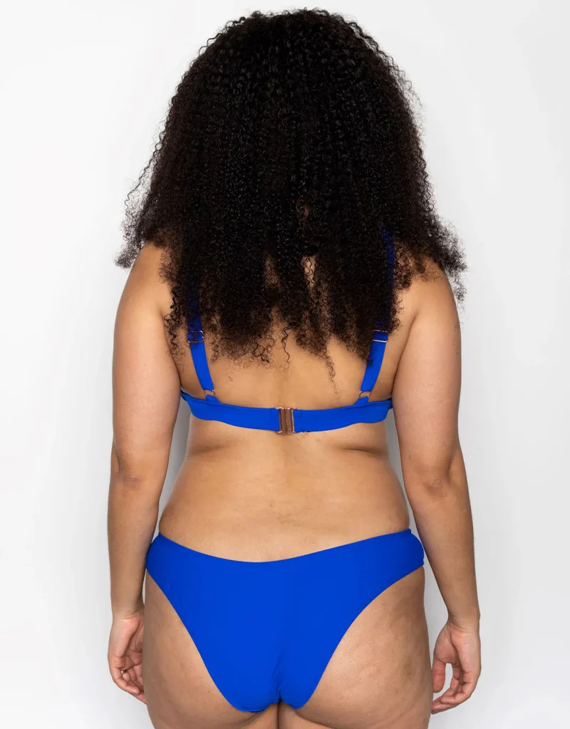 Ivory Rose High Apex Triangle Bikini Top Cobalt - Image 5