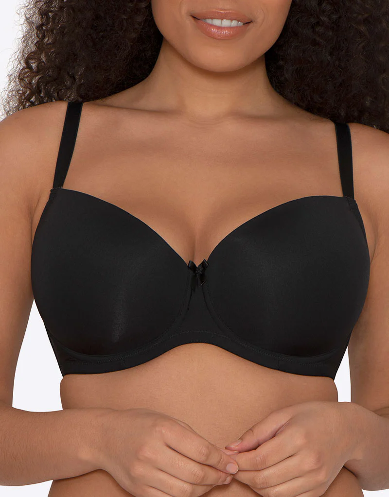 Ivory Rose Moulded Plunge T-Shirt Bra Black - Image 3