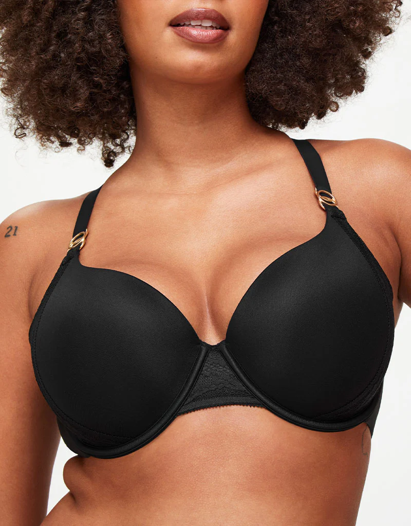 KBX Charlotte Padded Plunge Bra Black - Image 3